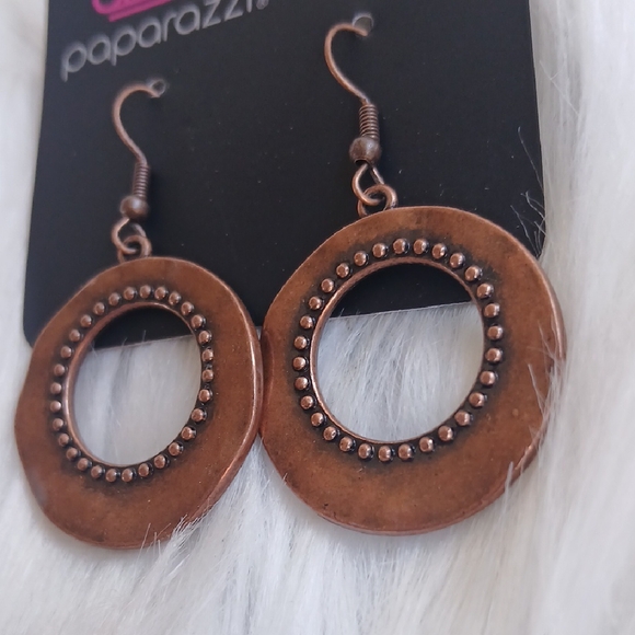 Paparazzi Rustic Copper Circle Earrings - Picture 3 of 6